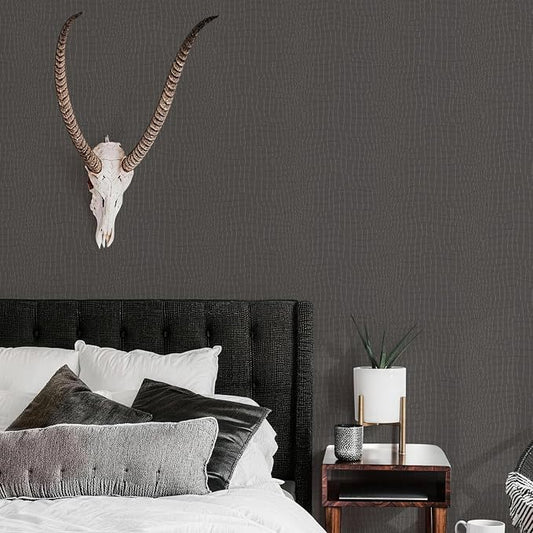 Zeeko Light Coffee Crocodile Peel and Stick Wallpaper 17.3" x 394" | Textured Embossed Contact Paper Removable Waterproof Self Adheisve Wall Paper for Cabinet Bedroom Bathroom by Zeeko