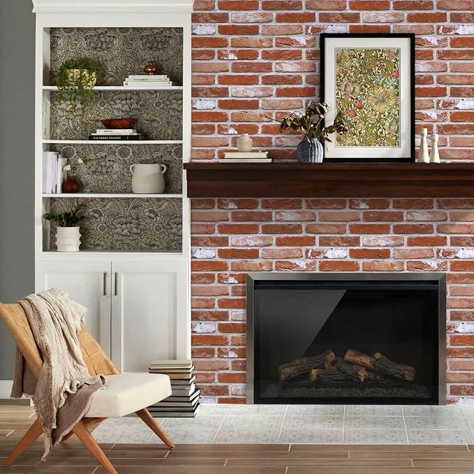 COMSTICKC 3D Faux Brick Wall Panels Peel and Stick, 12 Pcs 22.8" x 11.8" | Not Real Brick, Ultra-Light Thin PVC Wall Sticker, 3D Fake Brick Tiles Wall Covering for Interior Decor, Cover 22.48 sq ft - Image 7