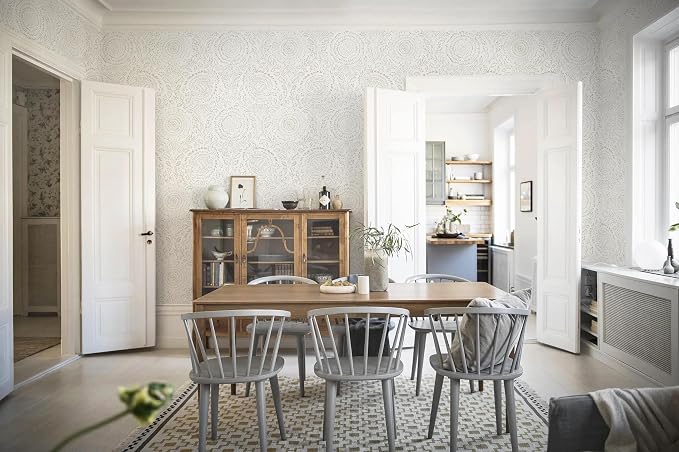 Ismoon Peel Stick Wallpaper Boho Beige Neutral Vintage Floral Contact Paper | 17.3x393in Renter Friendly Textured Wall Paper Self Adhesive Removable Wallpaper for Bedroom Kitchen Bathroom Wall Decor - Image 7