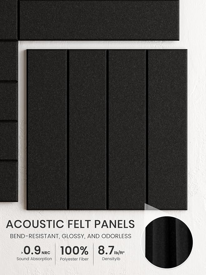 Bumusty 36"x 24" Large Felt Bulletin Board Tiles, Black | 6-Pack Cork Board Alternative, Wall Decor, 30 Pushpins, 30 Adhesive Tabs, Vision Board, Office, Classroom, Home, Dorm - Image 3