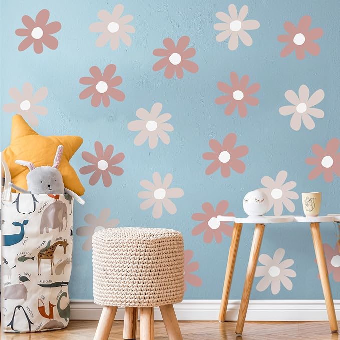 TaoBary 12 Sheet Daisy Wall Sticker Large Flower Wall Decal | Big Flower Wall Sticker, Floral Decal, Daisy Bedroom Room Decor, Removable Peel and Stick, Nursery Home Wall Decor - Image 3