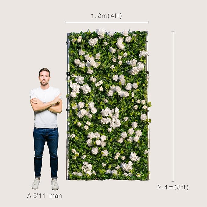 4ft*8ft Artificial Flower Wall Panels, 3D Silk Rose Floral Backdrop | Roll Up Floral for Wedding, Baby Show, Party and Home Decor, Quick Assembly/Storage, Both Eco ＆ Pet Friendly - Image 6