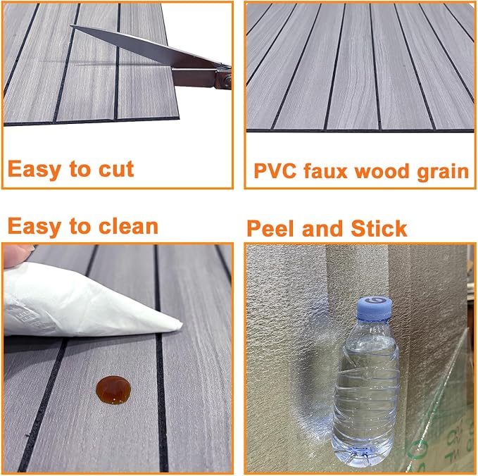 YLL YLL PVC Slat Wall Panel Peel and Stick 118"x 15.7" Faux Grey Wood Grain Slat Panel Self-Adhesive Wallpaper Soundproof 3D Wall Panels - Image 6