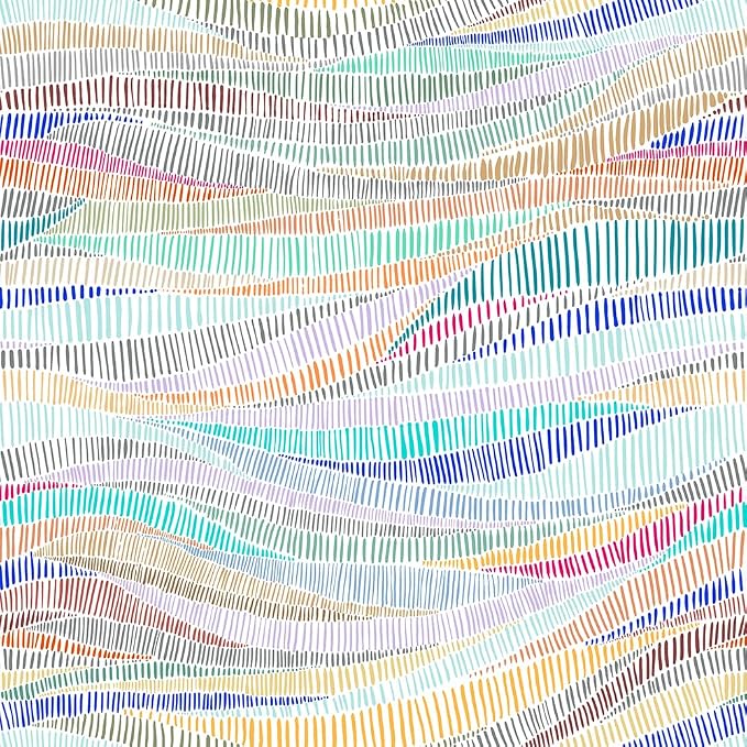 MuralPeel Colorful Geometrical Wave Mosaic Modern Peel and Stick Wallpaper Self Adhesive Removable Easy Peel Off Stick on Wall Paper for Bedroom Cabinet Renter Friendly by MuralPeel
