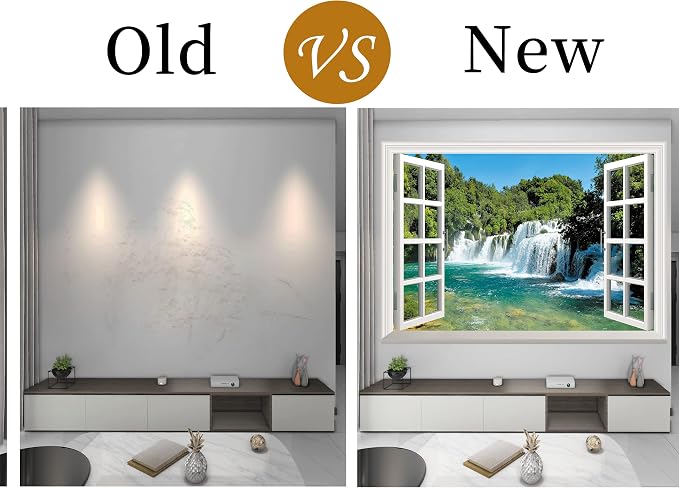 FLFK Fake Window Wall Sticker - Waterfall Faux Window Wall Mural for Wall Decor, Stick and Peel Wall Decals,24"x16" - Image 6