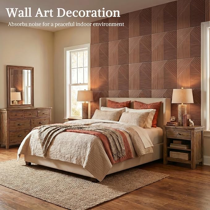 Acoustic Wall Panels, 6 Piece 23.62" X 23.62" Peel and Stick Wall Panels | High-Density Polyester Fiber Self Adhesive Soundproofing for Interior Wall Décor, Haven Panel Divide - Image 7