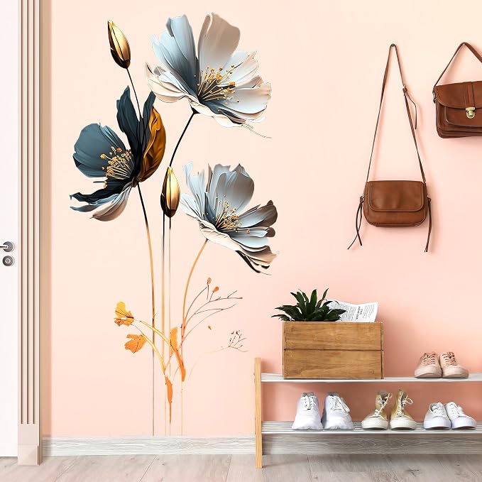New Chinese Style Relief Lotus Wall Decal 3D Floral Wall Sticker DIY Removable Peel and Stick Wall Art Mural for Living Room Bedroom Porch Sofa Background Board Furniture Decoration - Image 9