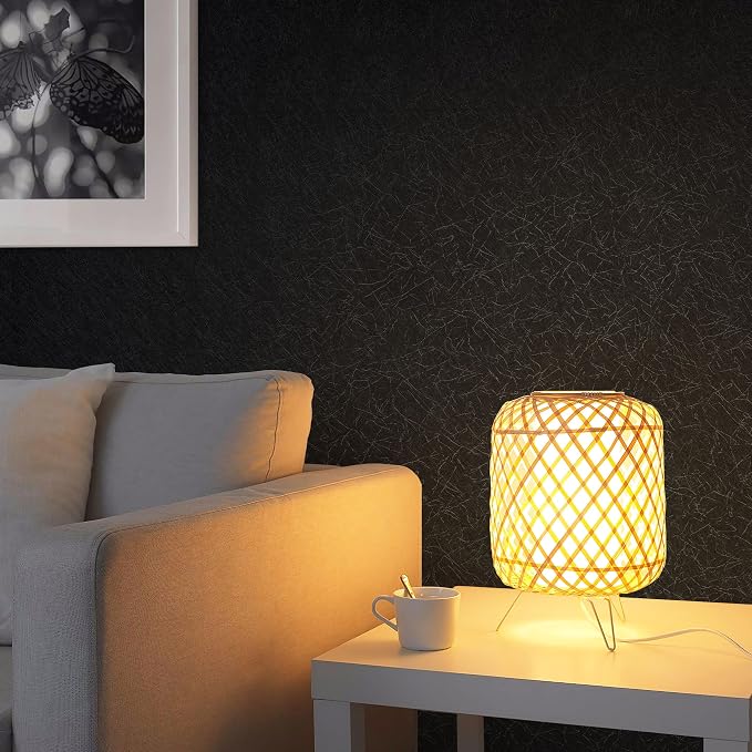 Safiyya Contact Paper Black Silk Wallpaper Textured Peel and Stick Wallpaper Removable Wall Paper Embossed Self Adhesive for Walls Vinyl Rolls 17.3 inch X 78.7 inch - Image 5