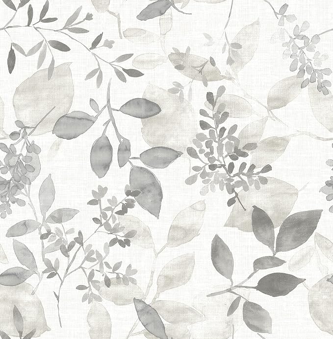 NuWallpaper by WallPops NUS3144 Breezy Peel & Stick Wallpaper, Grey by NuWallpaper