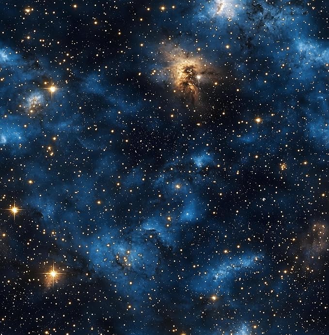 Laatse Dark Starry Sky Wallpaper Peel and Stick 17.5"x 118",Black/Blue | Self Adhesive/Removable/Waterproof/Thick Vinyl Contact Paper for Bathroom Bedroom Shelf Cabinet Drawer,Prepasted,Easy Peel by Laatse