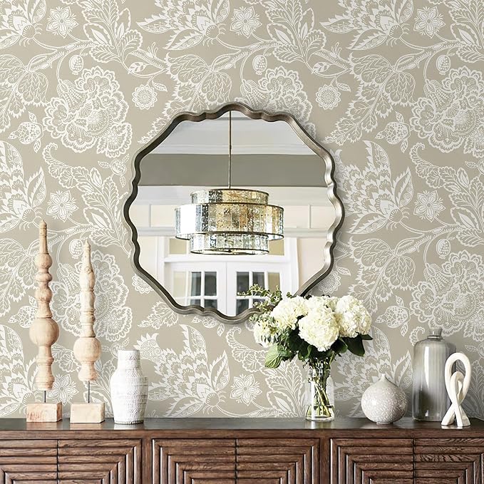 Hopepak 17.3"×197" Vintage Floral Peel and Stick Wallpaper for Bedroom Bathroom Botanical Contact Paper Retro Self - Adhesive Removable Waterproof Wall Paper Decor Easy DIY Home Upgrade - Image 4