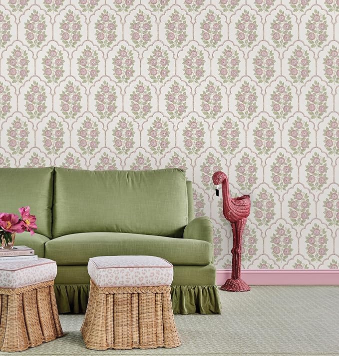 NuWallpaper x Society Social Floral Bazaar Rose Water Peel and Stick Wallpaper, Removable Wallpaper, 20.5 in x 18 ft - Image 2