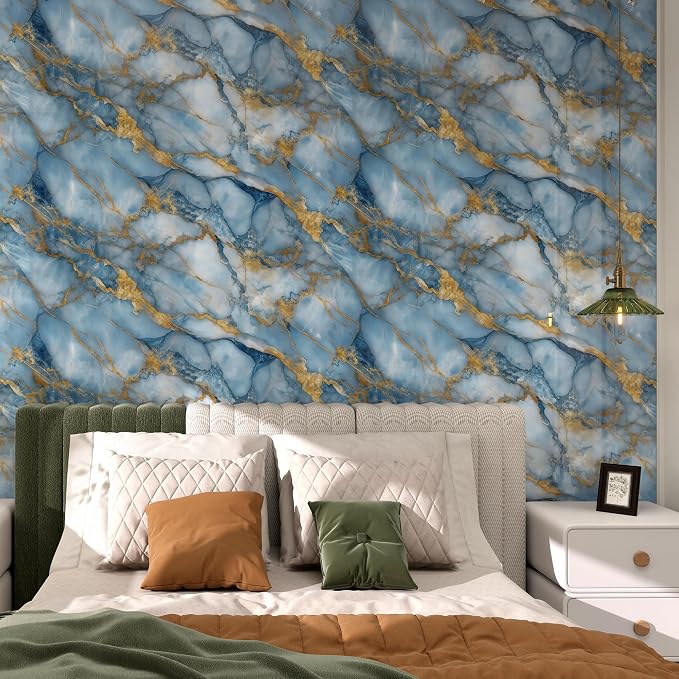 Haimin 3D Wall Panels Peel and Stick Marble Tile Look 10 Pack Waterproof | Lightweight, each 23.6x11.8in, total 19.4 sq ft. Kitchen&bath backsplash, bedroom/living rm decor. Marble-look faux tile. - Image 3