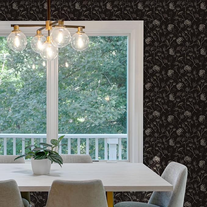 Main Street Peel and Stick Wallpaper Sheets, Queen Anne's Lace, 12-Pack | 11 x 16 in sheet size; Covers up to 14.67 sq ft; Eco-friendly paper material; No paste or additional adhesive required - Image 3