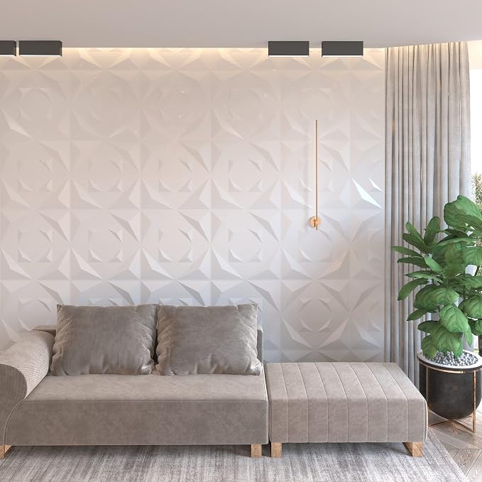 Art3d Decorative 3D Panels Textured Wall Design Board, White, 12 Tiles 32 Sq Ft - Image 5