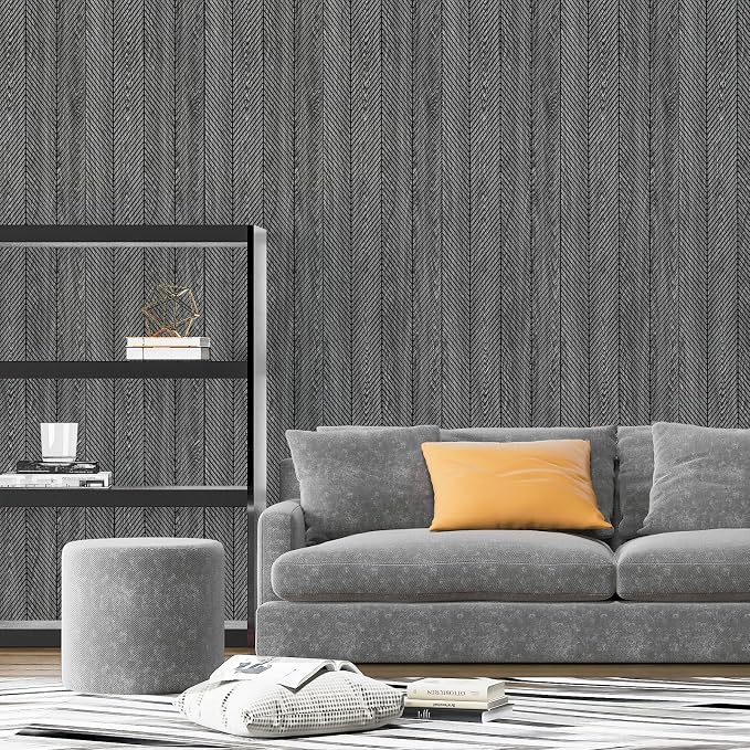 Art3d Herringbone Slim Slat Wall Panels, 104" x 12", 4-Pack, Weathered Teak | Lightweight, Wainscoting, Waterproof, Easy to Clean, Sturdy, Glue on, Elegant Style, for Bedroom, Office, Home Improvement - Image 2