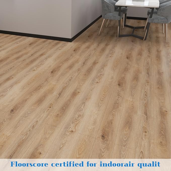 Lareko Peel and Stick Floor Tile, Waterproof Vinyl Plank Flooring | 12-Pack 18 Sq.Ft , Self-Adhesive Laminate Vinyl Tiles,Realistic Wood Grain for DIY Bathroom, Laundry Room & Rental Upgrades - Image 5