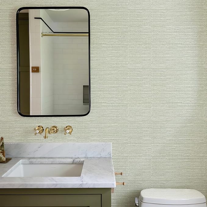 Simon&Siff Textured Grasscloth Peel and Stick Wallpaper 17.7"x118" Neutral Faux Grassweave Wallpaper Waterproof Self Adhesive Removable Wallpaper Mural for Home Decor Bedroom Kitchen Cabinet - Image 6