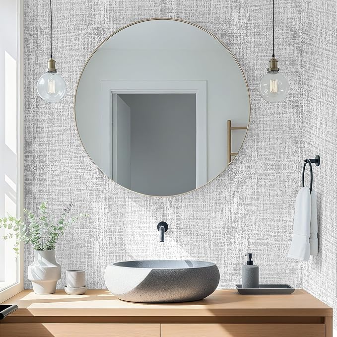 Vinjiasin Grasscloth Peel and Stick Wallpaper Vintage Textured Contact Paper Grasscloth Self Adhesive Removable Wall Paper for Bedroom Cabinets Drawers Covering (15.7" x 78.7") - Image 3