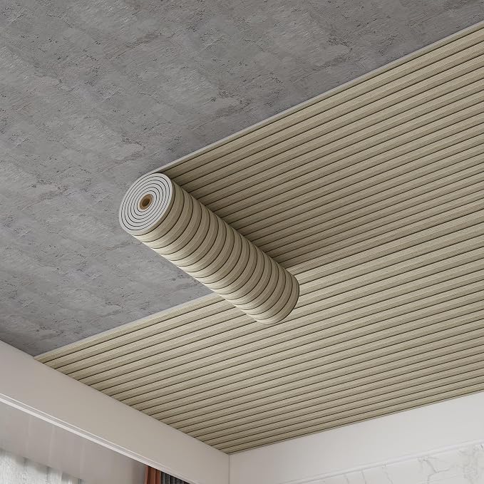 Beige Peel and Stick Slat Wall Panels,Wood Grain Paneling 118"x15.75" | (13Sq.ft)Self-Adhesive,Soundproof,Moisture-Resistant,3D,Faux Wood Panels,for Bedroom,Bathroom,Entryway,Walls & Ceilings - Image 3