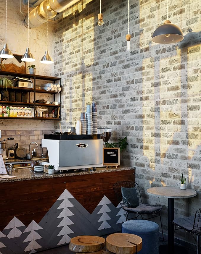 Guvana 17.3"×787" Brick Peel and Stick Wallpaper Grey Brown Wallpaper | 3D Self Adhesive Wall Paper Removable Contact Paper Brick Textured Vintage Wallpaper Decorative Wall Classroom Covering - Image 2
