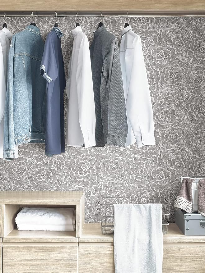 NuWallpaper Charcoal Saraya Peel and Stick Wallpaper, Grey, Removable Wallpaper, Renter-Friendly, 20.5 in x 18 ft - Image 4