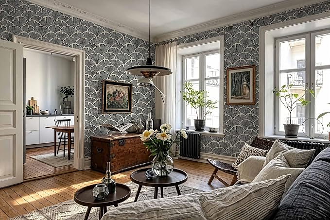 Vintage Peel and Stick Wallpaper Beige Black Wallpaper Farmhouse Cottage Leaf Contact Paper Renter Friendly Removable Wall Paper Botanical for Cabinets Bathroom Kitchen Laundry Vinyl 394" x 17.3" - Image 6