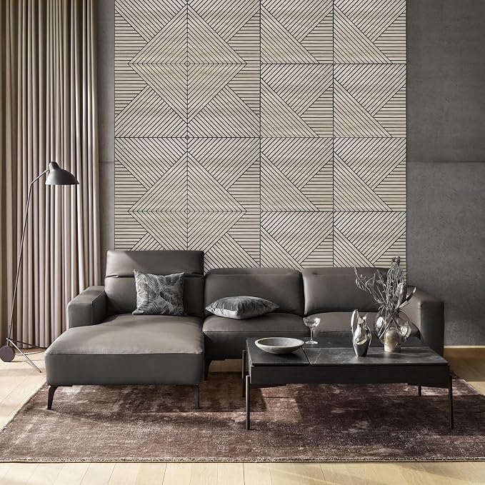 3D Peel and Stick Acoustic Wall Panels – 8 Pack Self-Adhesive Wood Pattern Soundproof Panels 23.6” x 23.6” for Interior Wall Decor, Bedroom, Living Room, Office (White Maple) - Image 7