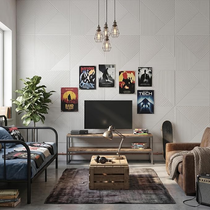 3D Wall Panels for Interior Wall Decor, PVC, White | 19.7x19.7 Inch, 12 Pack Covers 32 Sq Ft, Decorative Textured Tile, Paintable, Fire Resistant, Lightweight Modern Accent - Image 15