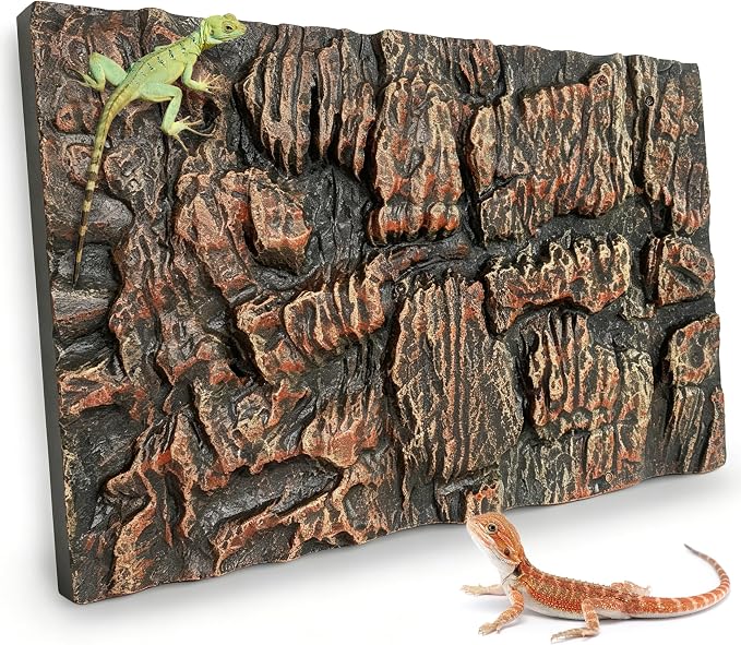 23.6x17.7in Rock Terrarium Background,3D Reptile Tank Background Board,Amphibian Stereo Backdrop Wall,Lizard Snake Gecko Spider Turtle Fish pet silo Background Decorative Panel(Brown) by Sysmashing