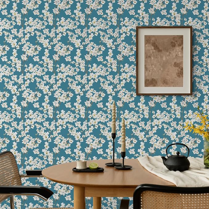 Main Street Peel and Stick Wallpaper Sheets, Magnolia Branches, 12-Pack | 11 x 16 in sheet size; Covers up to 14.67 sq ft; Eco-friendly paper material; No paste or additional adhesive required - Image 5