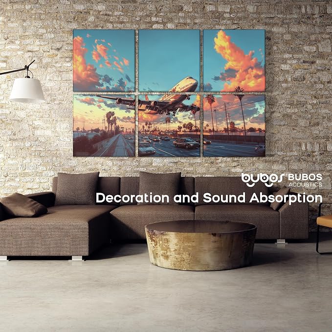 BUBOS 6 Pack Art Acoustic Wall Panels,70.8”x47.2”Self Adhesive for Home Decor | Peel and Stick, for Home Office, Studio & Wall Decor Sound Treatment, Wall Panels for Noise Reduction & Stylish Room - Image 9
