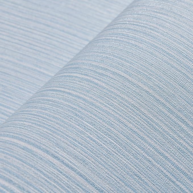 Haimin Grasscloth Wallpaper Textured 24in X 393in Fabric Contact Paper Light Blue Wall Paper Textured Linen Peel and Stick Self-Adhesive Thick Vinyl Embossed Film Wallpaper - Image 6