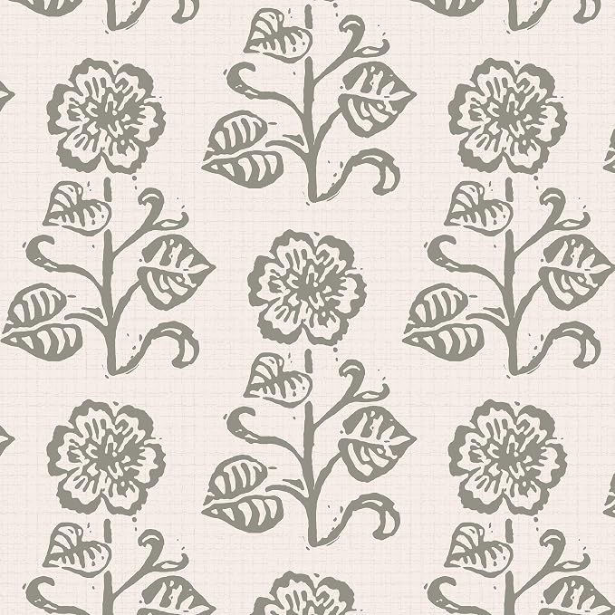 Dimoon Vintage Peel and Stick Wallpaper Beige Taupe Floral Contact Paper 17.3''x362'' Retro Cottage Wallpaper Boho Removable Renter Friendly Embossed Wall Paper for Bathroom Bedroom Decor Vinyl by DIYYOURMOON