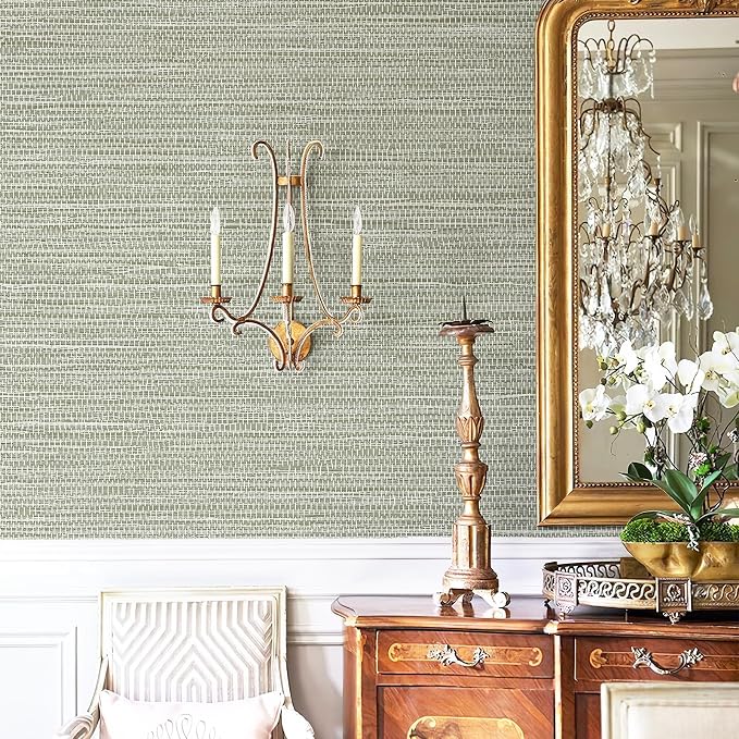 Simon&Siff Textured Grasscloth Peel and Stick Wallpaper 17.7"x394" Neutral Faux Grassweave Wallpaper Waterproof Self Adhesive Removable Wallpaper Mural for Home Decor Bedroom Kitchen Cabinet - Image 6