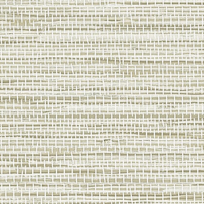 JiffDiff Grasscloth Wallpaper Peel and Stick Cream Grassweave Peel & Stick Wallpaper Textured Wallpaper Contact Paper 17.3"x118" by wallpaper