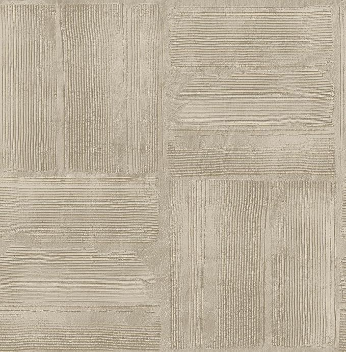 RoomMates Taupe Dimensional Square Plaster Peel and Stick Wallpaper, RMK12681PLW by RoomMates