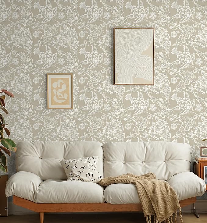 Hopepak 17.3"×197" Vintage Floral Peel and Stick Wallpaper for Bedroom Bathroom Botanical Contact Paper Retro Self - Adhesive Removable Waterproof Wall Paper Decor Easy DIY Home Upgrade - Image 7