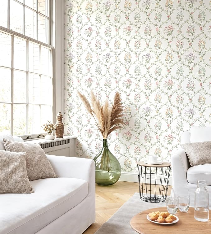 Floral Peel and Stick Wallpaper Thicken for Bedroom 16.9in x 118in | Boho Botanical Contact Paper Green Floral Peel and Stick Wallpaper Removable Self Adhesive Waterproof for Bathroom Nursery - Image 3