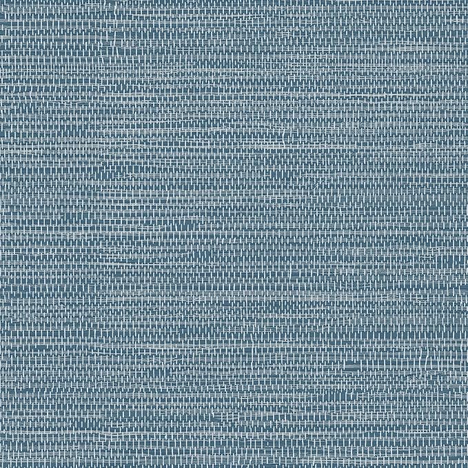 JiffDiff Grasscloth Wallpaper Peel and Stick 1181" x 17.3" Blue Cream Grassweave Stick on Wallpaper Textured Self Adhesive Wall Paper Contact Paper by wallpaper