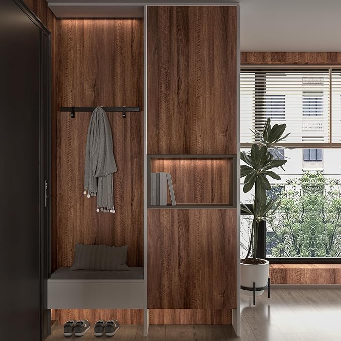 Large Walnut Wood Contact Paper Peel and Stick Wood Grain Wallpaper Removeble Self-Adhesive Wooden Look Vinyl Wall Paper Thick Bubble-Free Design for Bedroom Kitchen Wall Covering 48x591 inch - Image 4