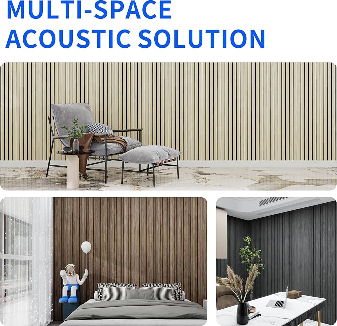 3D Wall Panels Peel and Stick Acoustic Wall Panels Wood Panels for Wall | 8-Pack 43.3*11.8” 3D Wood Slat Sound Absorbing Panels for Home Theater, Office & Bedroom Easy DIY Installation, Oak Finish - Image 6