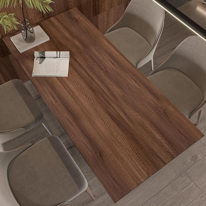 Walnut Wood Contact Papaer for Countertops Waterproof 24x197 inch Wood Peel and Stick Wallpaper Self-Adhesive Removable Wooden Grain Vinyl Wrap Thicken No Bubbles Design for Kitchen Cabinet - Image 2
