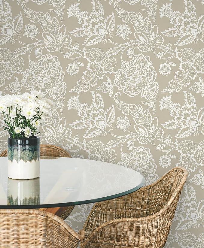 Hopepak 17.3"×197" Vintage Floral Peel and Stick Wallpaper for Bedroom Bathroom Botanical Contact Paper Retro Self - Adhesive Removable Waterproof Wall Paper Decor Easy DIY Home Upgrade - Image 2