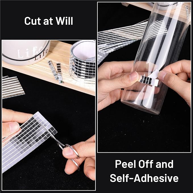 PP OPOUNT 7080 PCS Disco Ball Tiles, 5 x 5 mm Self-Adhesive Disco Tiles - Image 4