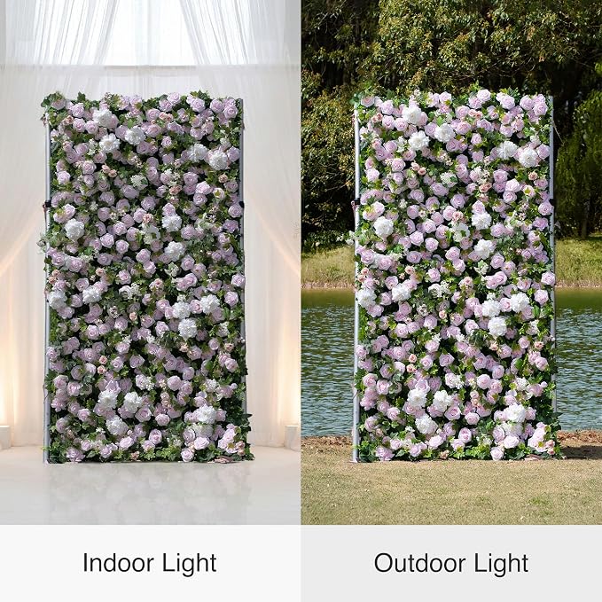 4ft*8ft Artificial Flower Wall Panels, 3D Silk Floral Wall Backdrop | Rose Wall for Wedding, Baby Show, Party and Home Decor, Quick Assembly/Storage, Both Eco ＆ Pet Friendly - Image 3