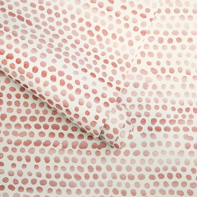 Tempaper Coral Moire Dots Removable Peel and Stick Wallpaper, 20.5 in X 9 ft, Made in the USA - Image 8