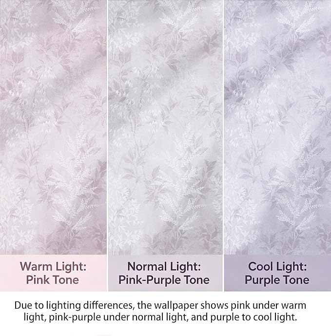 Safiyya Purple Peel and Stick Wallpaper Vintage Botanical Contact Paper Renter Friendly Floral Wallpaper 78.7''x17.3''Removable Wall Paper Self-Adhesive for Bathroom Waterproof Vinyl Rolls - Image 3