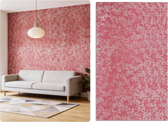 3D Wall Panels - 4PCS 47.2"x23.6" Faux Stone Wall Covering - MCM Modified Clay Material for Home Art, Accent Brick, Modern Exterior/Interior Decoration, Covering 31 sq.ft Gilded Pink by NAMAII