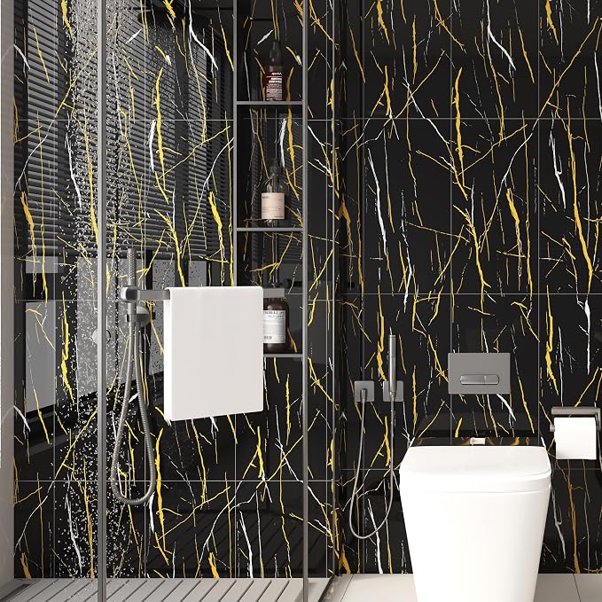 Haimin 3D Wall Panels Peel and Stick Marble Tile Look 10 Pack Waterproof | Lightweight, each 23.6x11.8in, total 19.4 sq ft. Kitchen & bath backsplash, bedroom/living rm decor. Marble-look faux tile. - Image 6